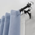 thumbnail image 2 of Lumi 36 in. - 72 in. Telescoping 1 in. Double Curtin Rod Kit in Black with Crystal Square Finials, 2 of 5