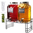 thumbnail image 1 of Dispensador de bebidas JOFUYU de 2 galones x 2 con soporte de vidrio, 1 of 7