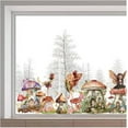 thumbnail image 2 of 118x39cm Large Forest Mushroom Fairy Window Clings Mushroom House Static Window Stickers Elf Flower Grass Butterflies Window Decals Double-Sided Window Film for Glass Sliding Door Decor, 2 of 9