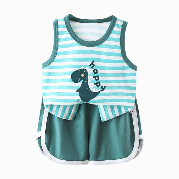CAICJ98 Infant Toddler Baby Boy Clothes Summer 3 6 12 18 24 Months 2T 3T 4T 5T Boys Outfits 2Pcs Beach Outfits Infant Sleeveless Tank Tops Shorts Set Pajama for Boys (Mint Green,7-8 Years)
