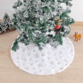 thumbnail image 3 of Tnobhg Christmas Tree Skirt Sparkling Snowflake DIY Winter Decorations Plush Fine Workmanship Christmas Tree Skirt, 3 of 8