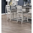 thumbnail image 3 of Antique White Set of 2pc Dining Chairs Slat Back Design Classic Counter Height Chairs Upholstered Cushion Seat Kitchen Dining Room, 3 of 9