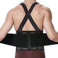 thumbnail image 1 of Cinturón de soporte lumbar ajustable NeoTech Care con tirantes, negro, talla XXL, 1 of 5