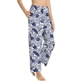 thumbnail image 2 of Daiia Blue Fish1 Women's Sleep Pant with Pockets and Drawstring,Pajama Pants-Medium, 2 of 9