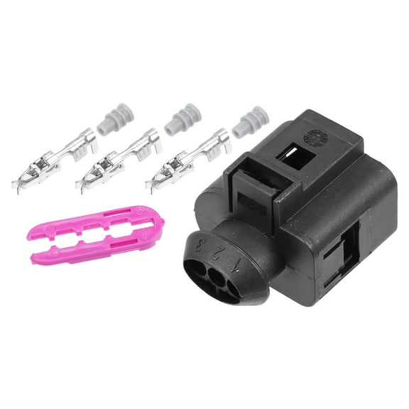Unique Bargains 1 Set No.1J0973703 Sealed 3 Way Pin Female Connector Adapter Plug Clip Kit Replace for VW for Audi