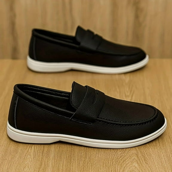 Men'S Slip-On Loafers - Slip-On Closure, Season Formal & Casual Shoes - Minimalist Dress Shoes  ,Cushioned EVA Insole & Non-Slip PVC Sole - All-for Office, Everyday, Camping