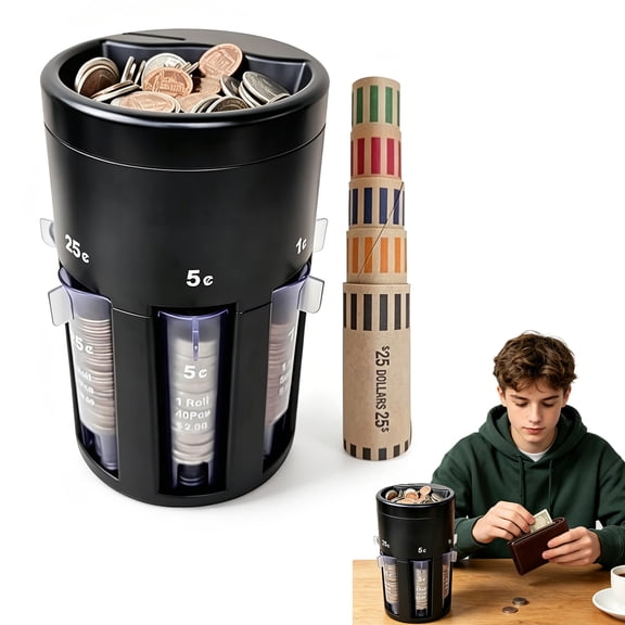 Automatic Digital Coin Sorter and Counter Machine with Coin Wrappers and Organizer for Fast and Accurate Change Counting