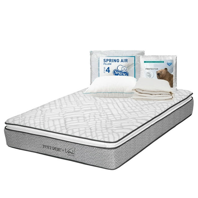 Colchón Matrimonial Vail Restonic + Protector de colchón + 1 Almohada