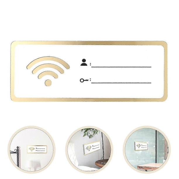 Letrero Wifi blanco de acrílico decorativo para pared, recordatorio de cobertura de red, adornos de señalización inalámbrica para oficina, contraseña