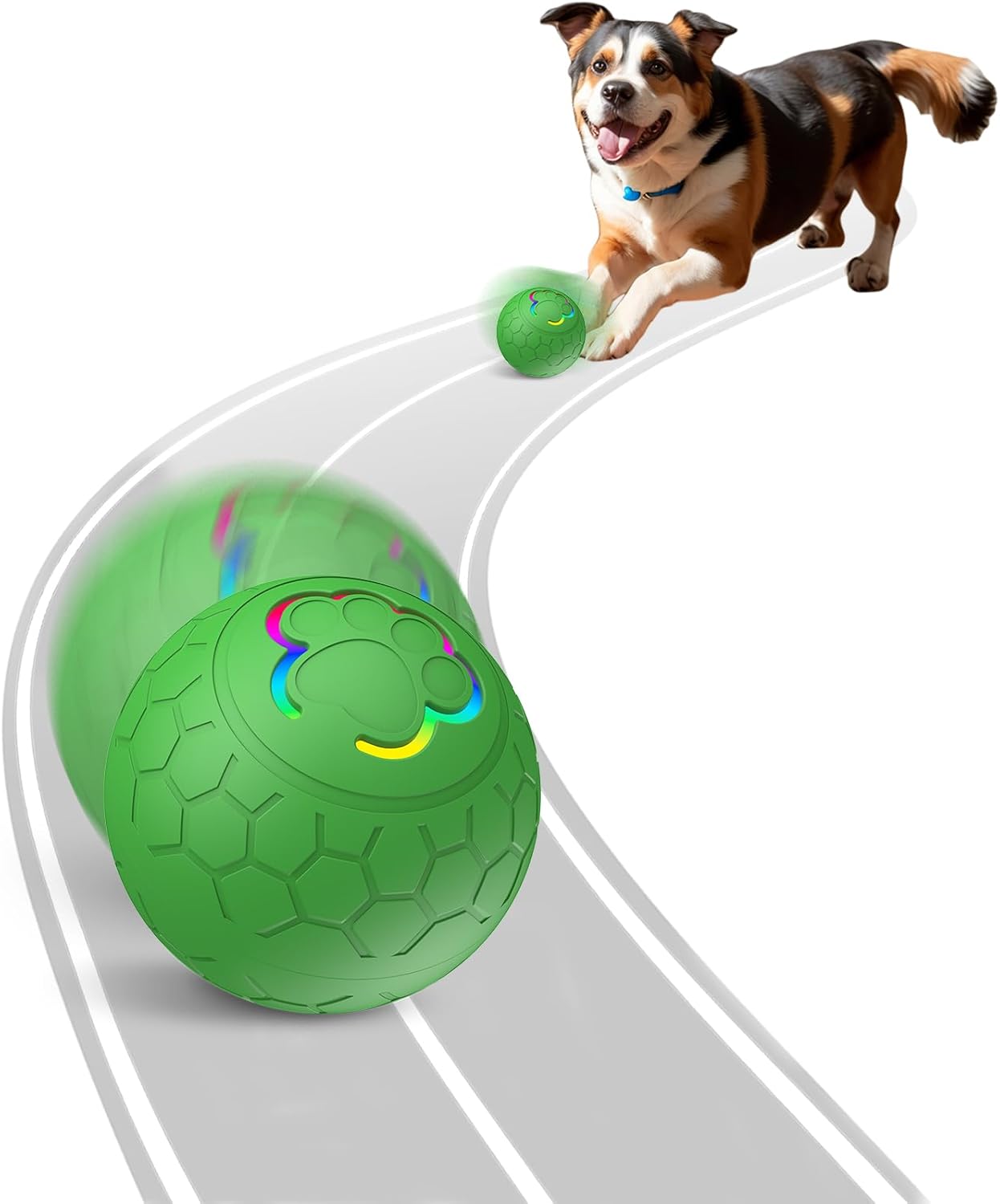 Self Moving Balls For Dogs, Smart Interactive Dog Toys Ball, Activated Rolling Ball for Dogs - Durable USB Rechargeable Dog Toy for Puppies, Small, and Medium Dogs, Fun Gift for Boredom(Green)