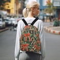 thumbnail image 7 of FORMRS Mini Backpack Purse for Women Quilted Travel Daypack Casual Shoulder Bag, Christmas Holly Bows, 7 of 7