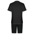 thumbnail image 4 of Penkiiy Two Piece Set 2024 Summer Lounge Tracksuit Outfits Shorts And Short Sleeve Tops Matching Leisure Set With Pockets M Black, 4 of 4