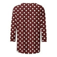 thumbnail image 4 of Weikingp Dressy Tee Shirts For Women 3/4 Sleeve Shirts For Women Womens T Shirts Loose Fit Polyester Shirts For Women 3/4 Length Sleeve Womens Tops Red M, 4 of 6