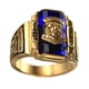 thumbnail image 2 of Anillo punky Hugo de acero inoxidable Tono Dorado vintage, 2 of 6