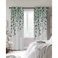 thumbnail image 4 of Green Eucalyptus Leaves Blackout Curtains for Bedroom Living Room Darkening Curtains 84 Inch Length 2 Panels Set Summer Botanical Weeping Watercolor Window Curtain Window Treatment Drapes 42"x84", 4 of 9