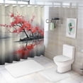 thumbnail image 7 of Creowell Red Leaves Pretty Shower Curtain 100% Polyester Fiber Chic Modern Bathroom Decor with Hooks 36x72, 7 of 7