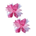 thumbnail image 1 of 2 Moños para pelo en tonos rosas con flor de listón en el centro, 1 of 4