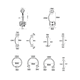 thumbnail image 3 of 85 pzs Kit De Piercings De Acero Inoxidable Anillos Ombligo Belug Plateado, 3 of 5