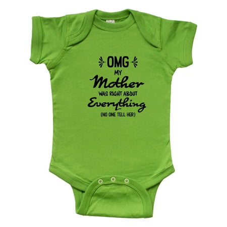 

Inktastic OMG My Mother was Right abuot Everything! Gift Baby Boy or Baby Girl Bodysuit