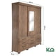 thumbnail image 5 of Mueble Armario Closet Ropero KingsHouse Espejo Puertas Doble Vista Café 180x50x220 cm, 5 of 8