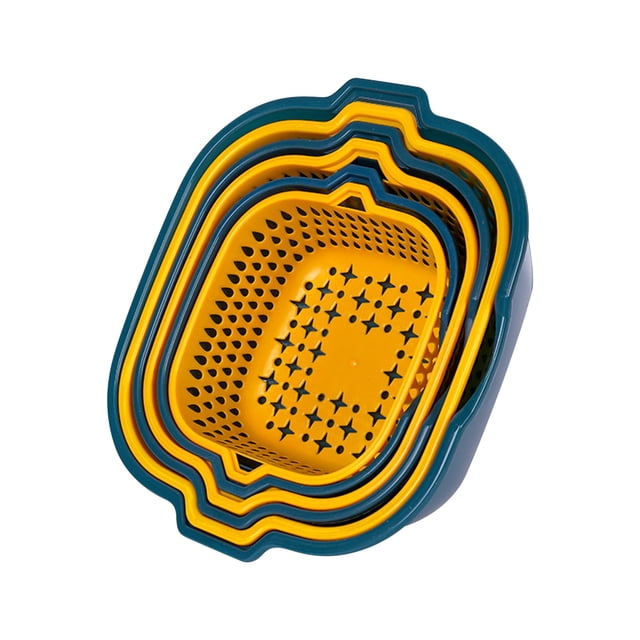 Cesta de Frutas para Cocina 6 Piezas Lavadora de Cocina Cesta de Doble Capa Cesta de Lavado de Plástico Multifuncional de Verduras Y Frutas Cesta de Frutas Colgante