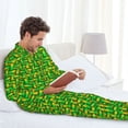thumbnail image 6 of Naloa Corn 4 Men’s Pajamas Set - Long Sleeve Button Down Sleep Shirt and Pajama Bottoms Sleepwear Set-XX-Large, 6 of 7
