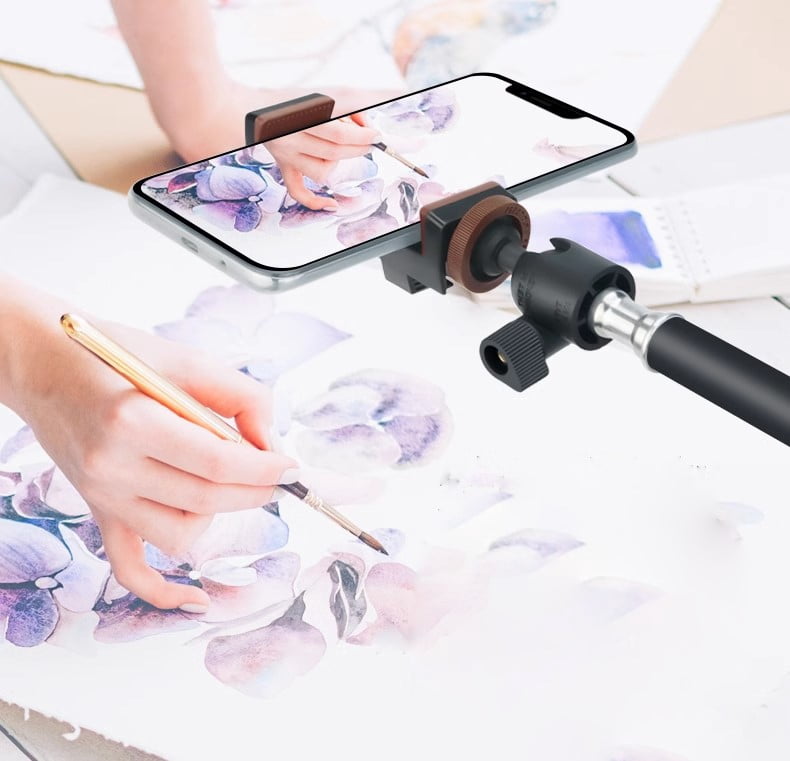 LINCO Overhead Phone Mount Dimmable 10" Ring Light Stand Boom Arm for Video Photo