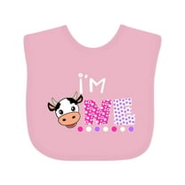 Inktastic I'm 1 Cute Cow and Polka Dots Boys or Girls Baby Bib