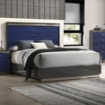 thumbnail image 2 of Furniture of America Scape Solid Wood Platform Queen Bed in Blue, 2 of 5
