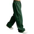 thumbnail image 4 of Domuza Mens Baggy Wide Leg Sweatpants Oversized Track Pants Elastic Waist Drawstring Y2K Casual Trousers with Pockets Dark Green L, 4 of 7