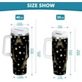 thumbnail image 3 of Eiffel Tower Tumbler Handle Lid and Straw Gold Glitter Stars Water Bottle Stainless Steel Coffee Travel Tumbler Mug Cup Gifts for Men Women 40oz, 3 of 6
