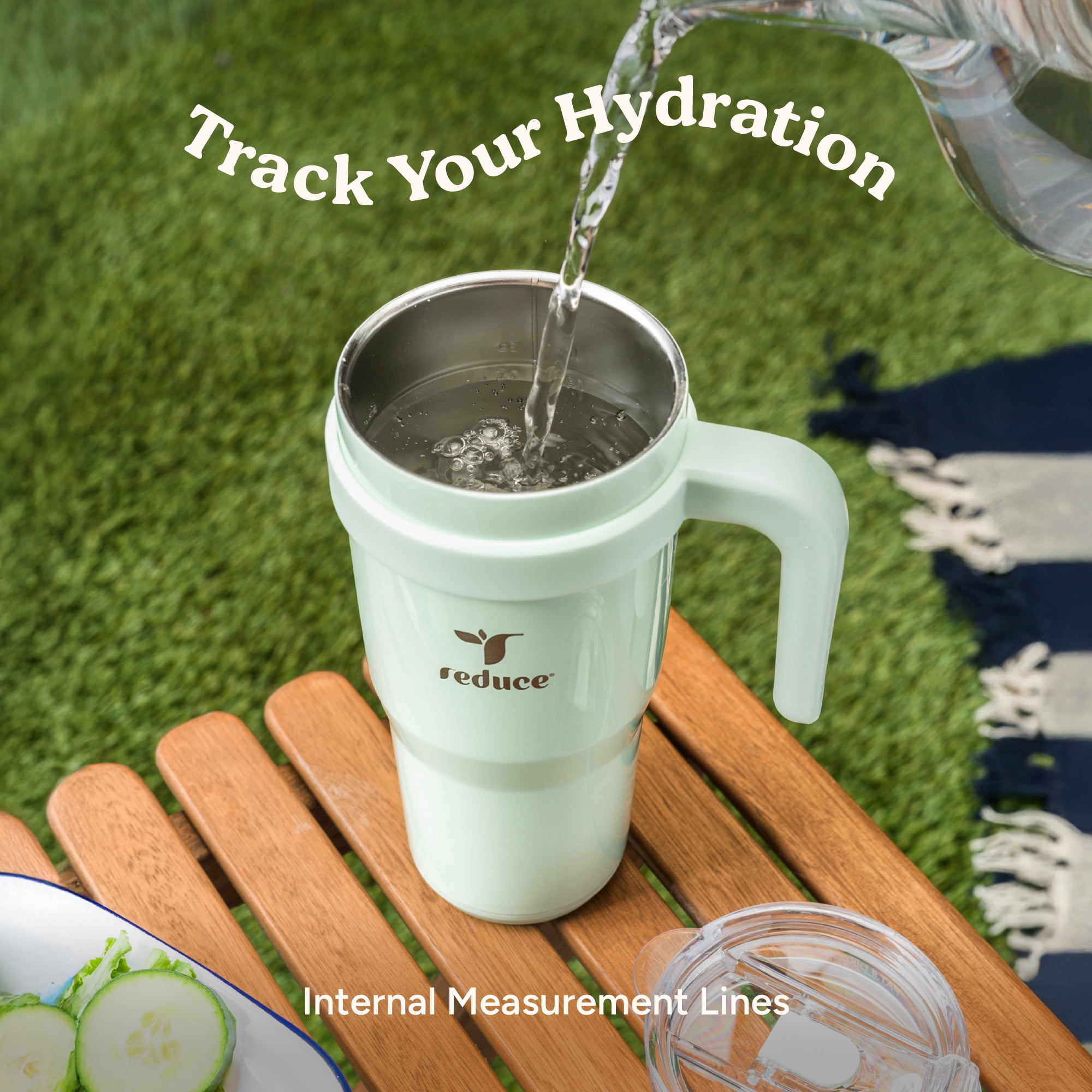 Reduce 24oz Cold1 Travel Mug with Straw, Lid & Handle. Insulated