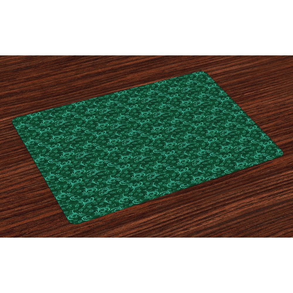 Floral Placemats Set of 4 Abstract Blooming Nature with Petals and