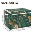 thumbnail image 5 of Yayeee Collapsible Cube Storage Bin with Lid Fabric Closet Decorative Basket with Handles, Tiger and Peacock Pattern, 5 of 7