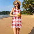 thumbnail image 3 of Goofa Plaid Heart for Summer Dresses for Women – Beach Floral Sundress, Casual Pockets Boho Tank Dress for Hot Days, 3 of 7