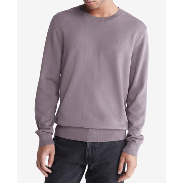 Calvin Klein Mens Monogram Logo Pullover Sweater, medgray, M