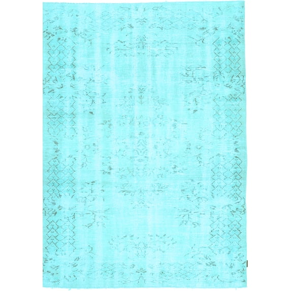 Ahgly Company Indoor Rectangle Abstract Light Blue Contemporary Area Rugs, 2' x 5'