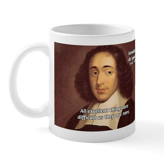 CafePress - Spinoza Ethics Philosophy Mug - 11 oz Ceramic Mug - Novelty Coffee Tea Cup