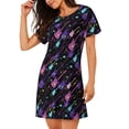 thumbnail image 2 of Balery Colorful Guitar Camisón de manga corta con cuello redondo para mujer, cómodo y elegante., 2 of 6