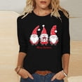 thumbnail image 2 of qelini Womens 3/4 Sleeve T Shirts Dwarf Print Pullover Basic Tee Crewneck Lightweight Tunic Casual Holiday Blouses, 2 of 5