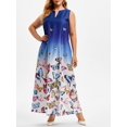 thumbnail image 1 of Tamaño más Ombre mariposa del color del vestido maxi Imprimir Rosegal  Vestidos casuales de talla grande, 1 of 5