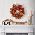 thumbnail image 2 of 24 Peony, Hydrangea and Pumpkin Fall Artificial Wreath, 2 of 3