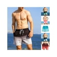 thumbnail image 3 of Yunliwuli Men's Summer Casual Beachwear Shorts Gradient Color Drawstring Swim Trunks Sports Shorts, 3 of 5