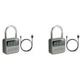 thumbnail image 1 of 2X Smart Time Lock LCD Display Electronic Switch USB Rechargeable Padlock Travel Electronic -Qing, 1 of 7