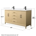 thumbnail image 4 of Janna 60" White Oak Double Vanity & White Cultured Marble Top & Black Trim, 4 of 5