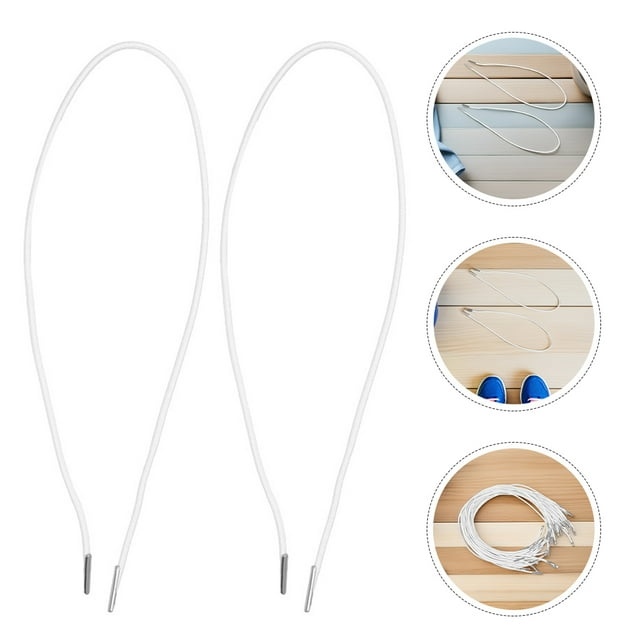 OULII 50Pcs White Elastic String Cord with Metal Ends Soft Durable Stretch Rope for Masks and DIY Crafts