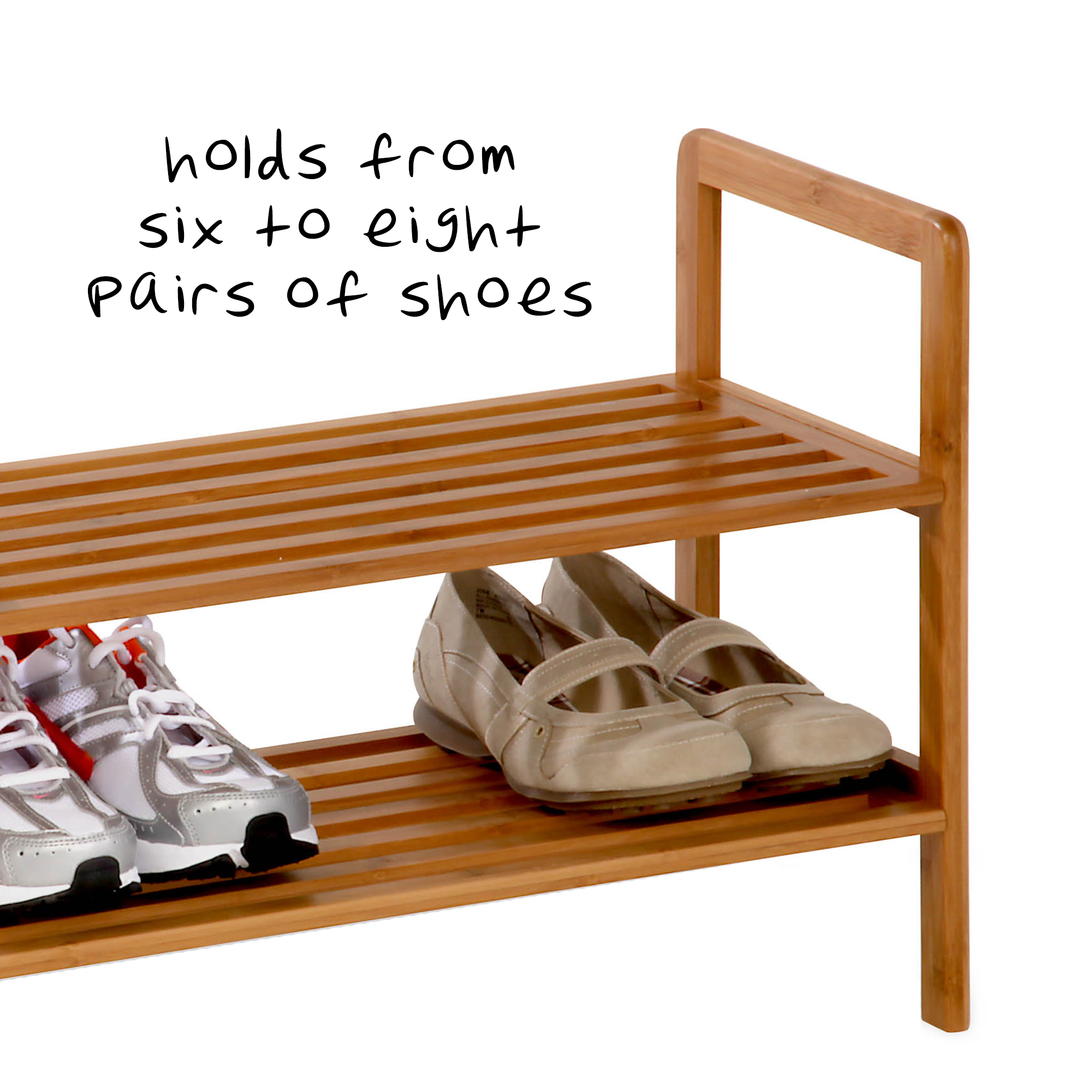 Honey Can Do 2-Tier Bamboo Shoe Rack, Natural - image 3 of 5