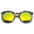 thumbnail image 2 of Unisex Oversized Sunglasses UV400 Mirrored Lens Horn Rim Palm Tree Print 9878, 2 of 3