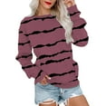 thumbnail image 2 of Womens Sweatshirts No Hood Trendy Women's Long Sleeve T-shirts Shirts Plus Size Crewneck Sweatshirt Casual Plus Size Oversized Pullover Fall Tops Fall Shirts For Women Graphic, 2 of 5