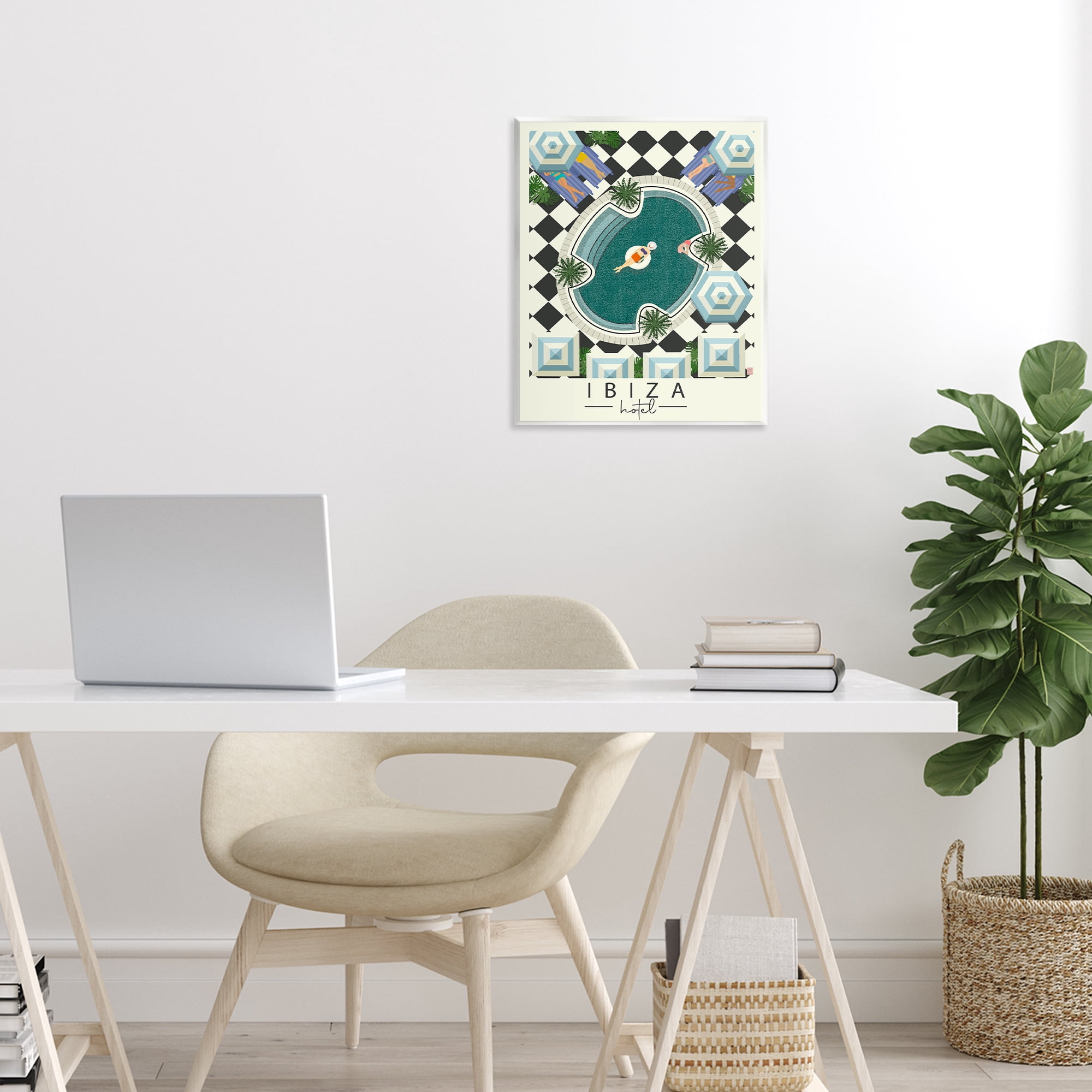Stupell Industries Ibiza Hotel Aerial Pool Wall Plaque Art, design by Jen Bucheli